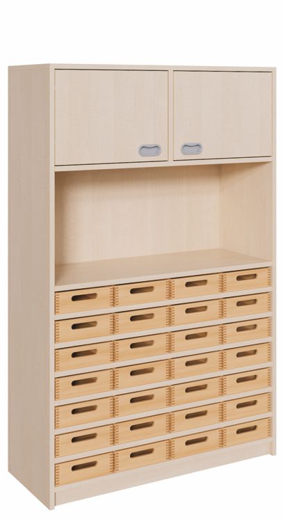 K Kombinationsschrank 160 x 102 cm, 28 flache Kästen/2 Türen